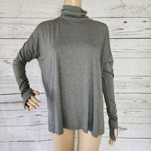 Feel The Piece Terre Jacobs Rayon Thumb Hole Top Gray - Made in USA - XS/S NWOT